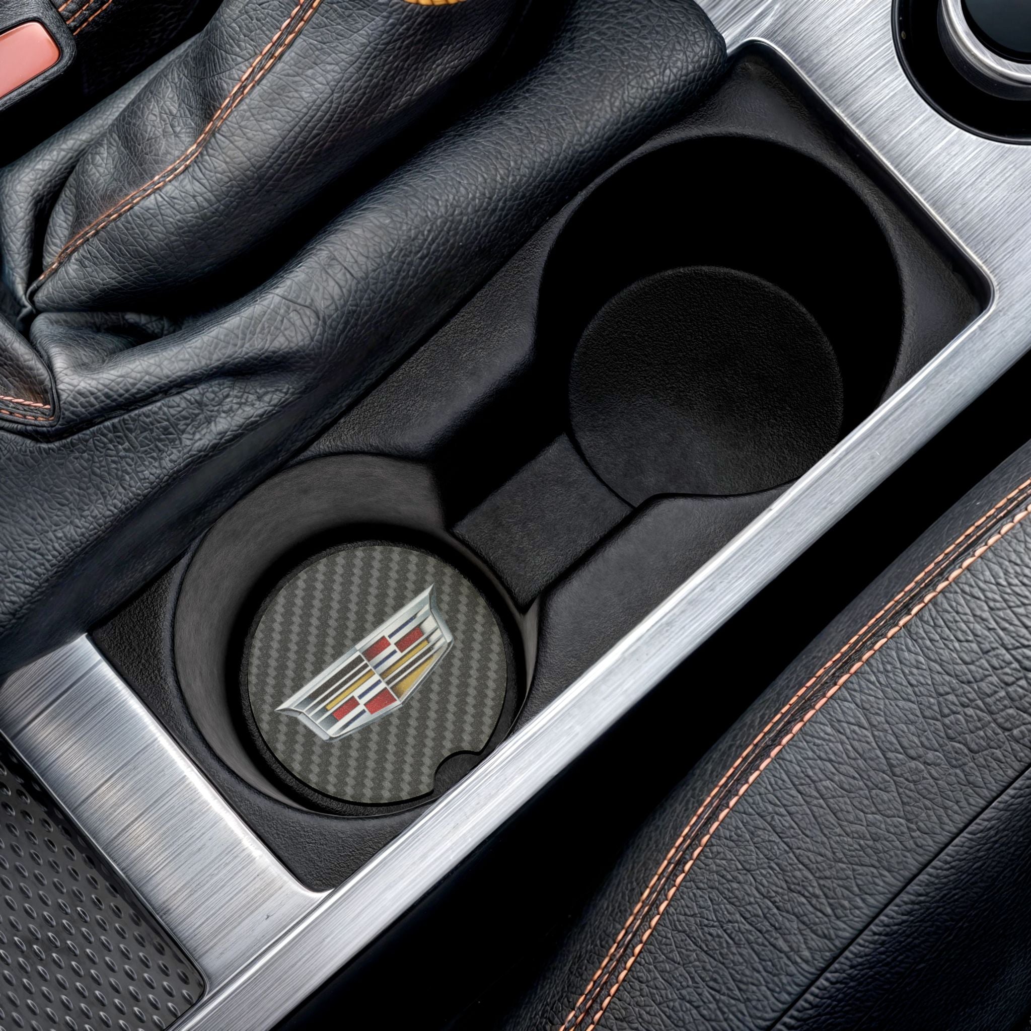Cadillac Carbon Fiber Soapstone Car Coaster