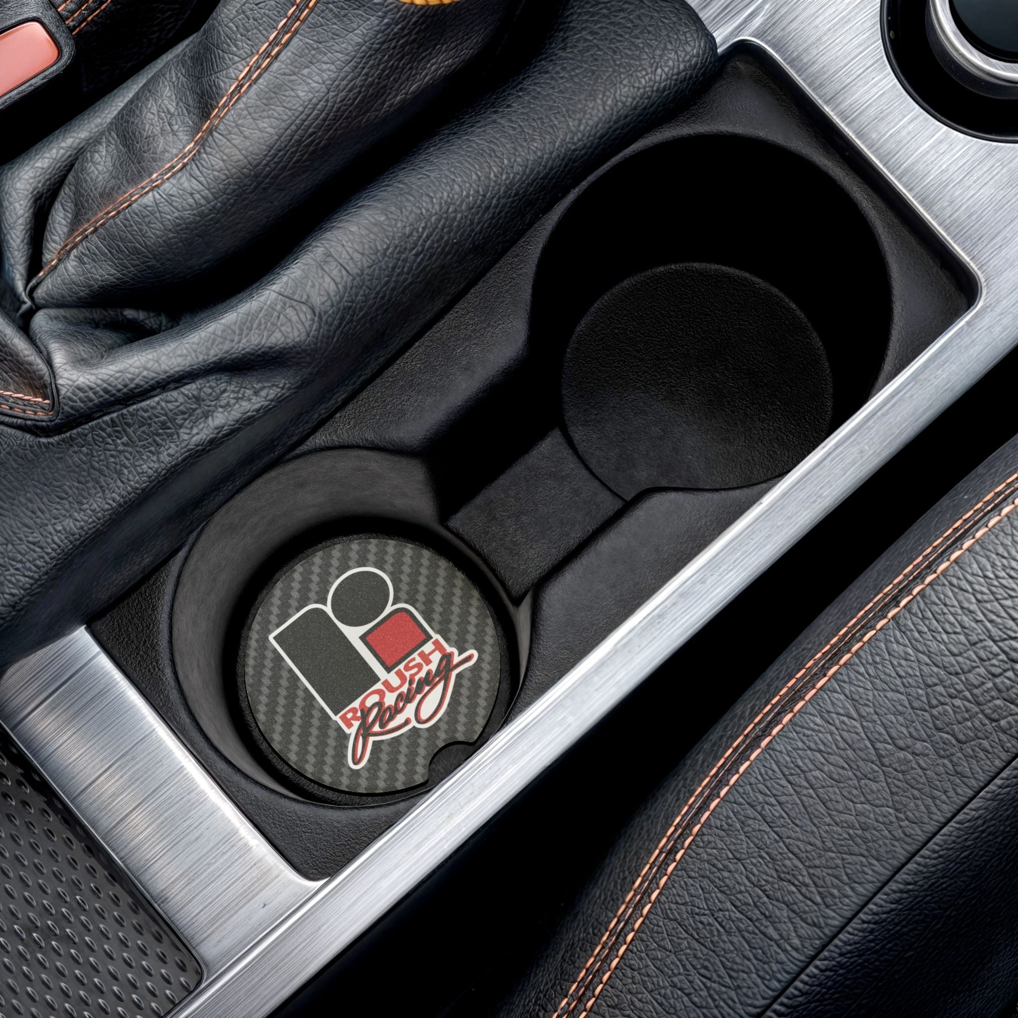 Roush Racing Carbon Fiber Soapstone Car Coaster