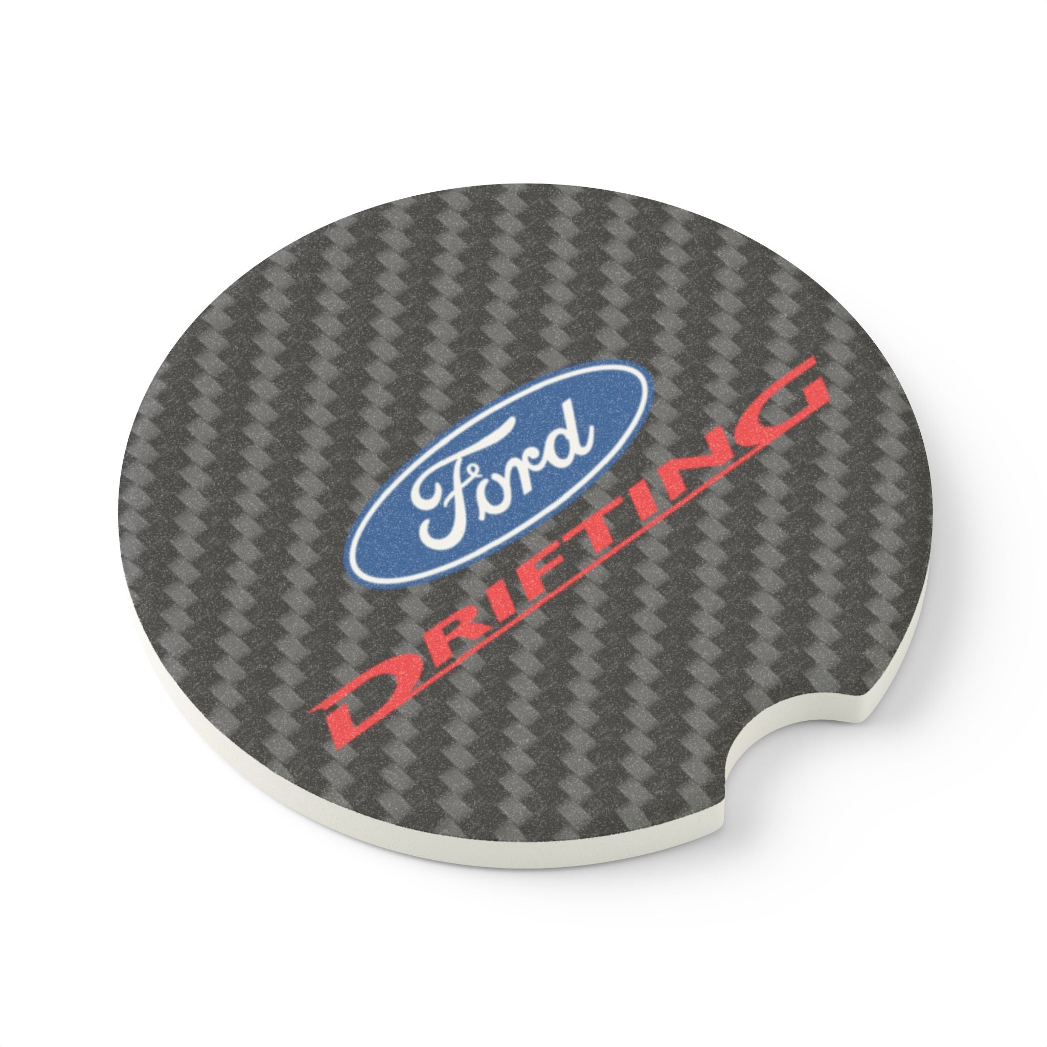 Ford Drifting Carbon Fiber Soapstone Car Coaster