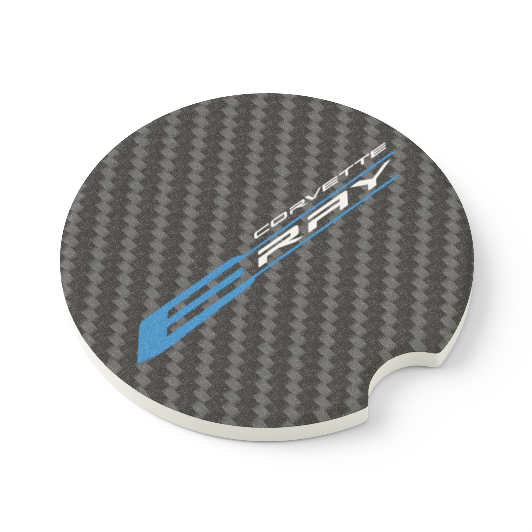 Corvette Eray Carbon Fiber Soapstone Car Coaster