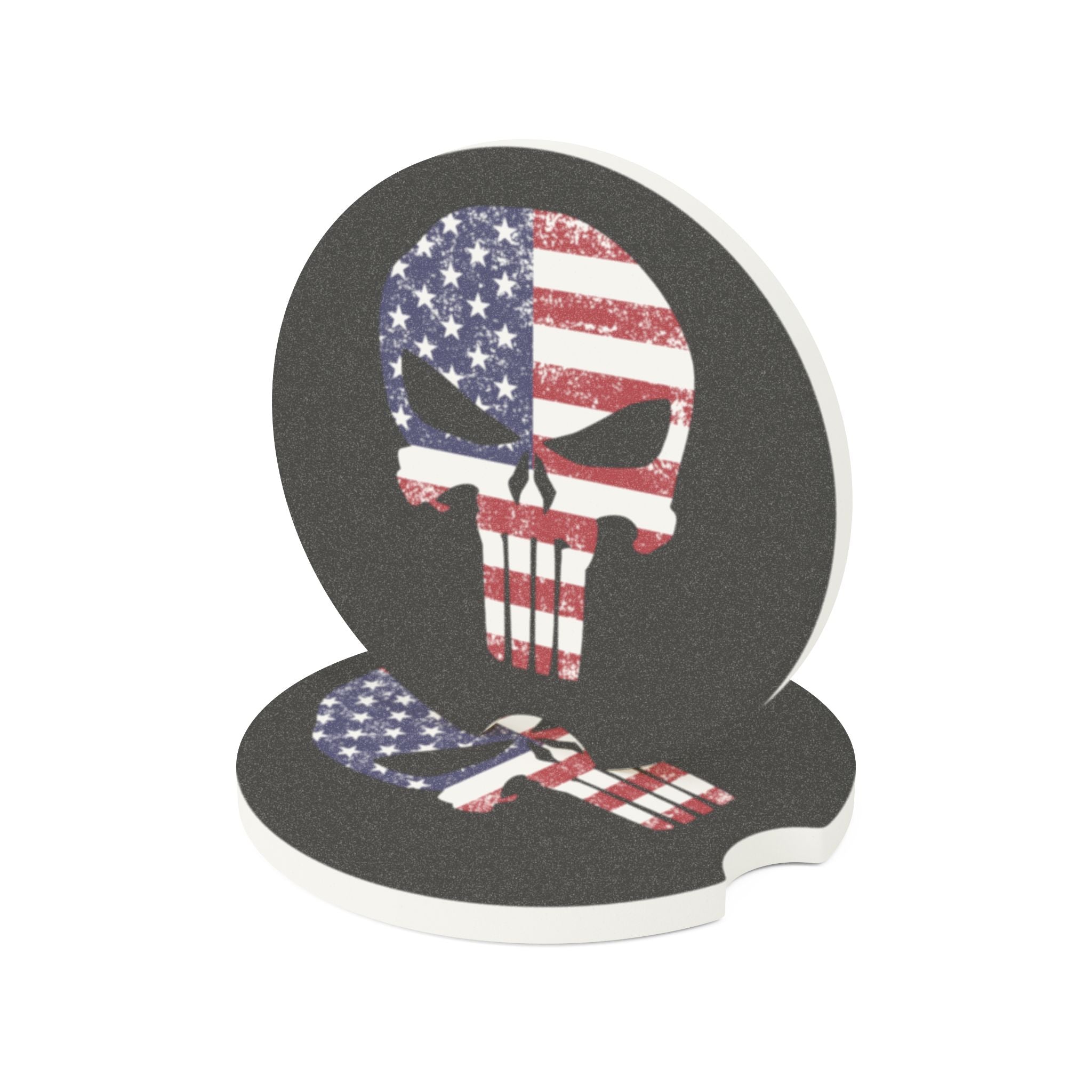 American Flag Punisher Soapstone Car Coaster
