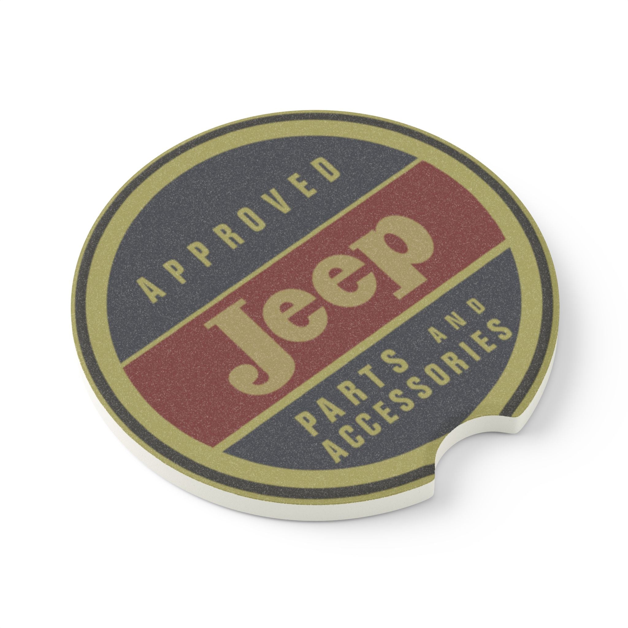 Jeep Approved Parts and Accessories Carbon Fiber Soapstone Car Coaster